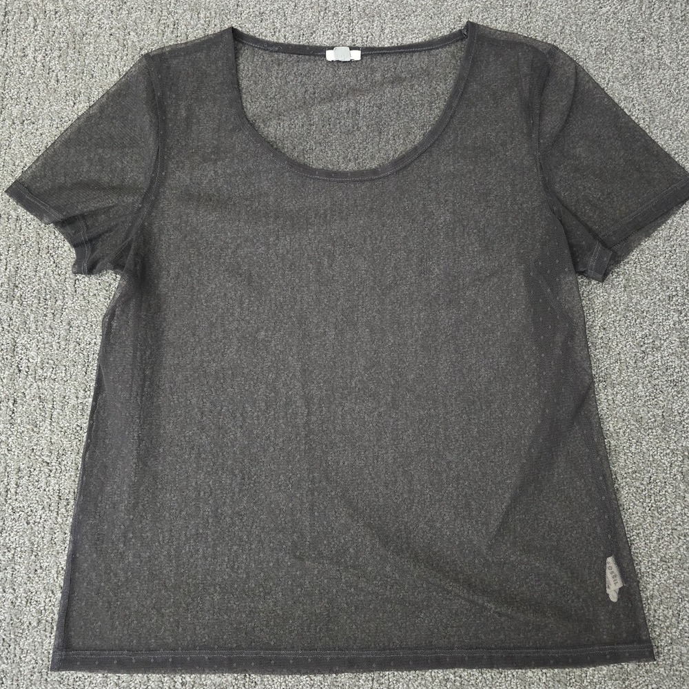 Vintage Fossil Sheer Mesh‎ Top Y2K Grunge Indie Sleaze Stretch Tee Medium